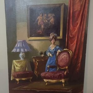 Old OIL ON CANVAS PAIN NJ